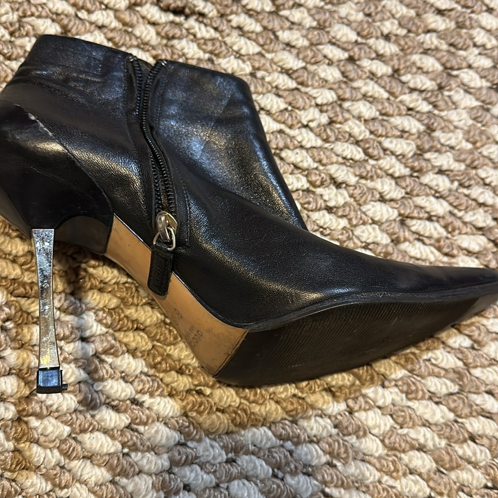 Sexy Gucci ankle boots 6.5 black leather booties heel - Picture 10 of 12